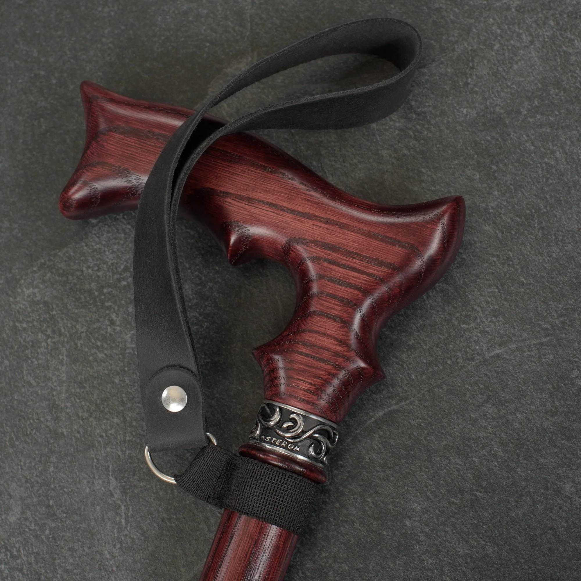 Black Leather Wrist Strap for Canes and Walking Sticks - Image 7