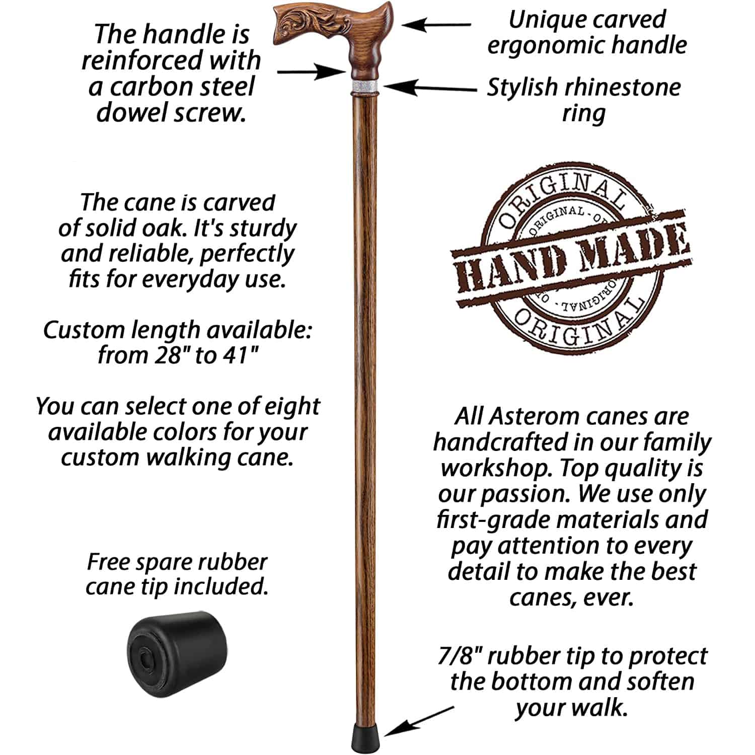 Branchlet Cane for Women- Rhinestone Wooden Cane - Custom Length and Color - Image 9