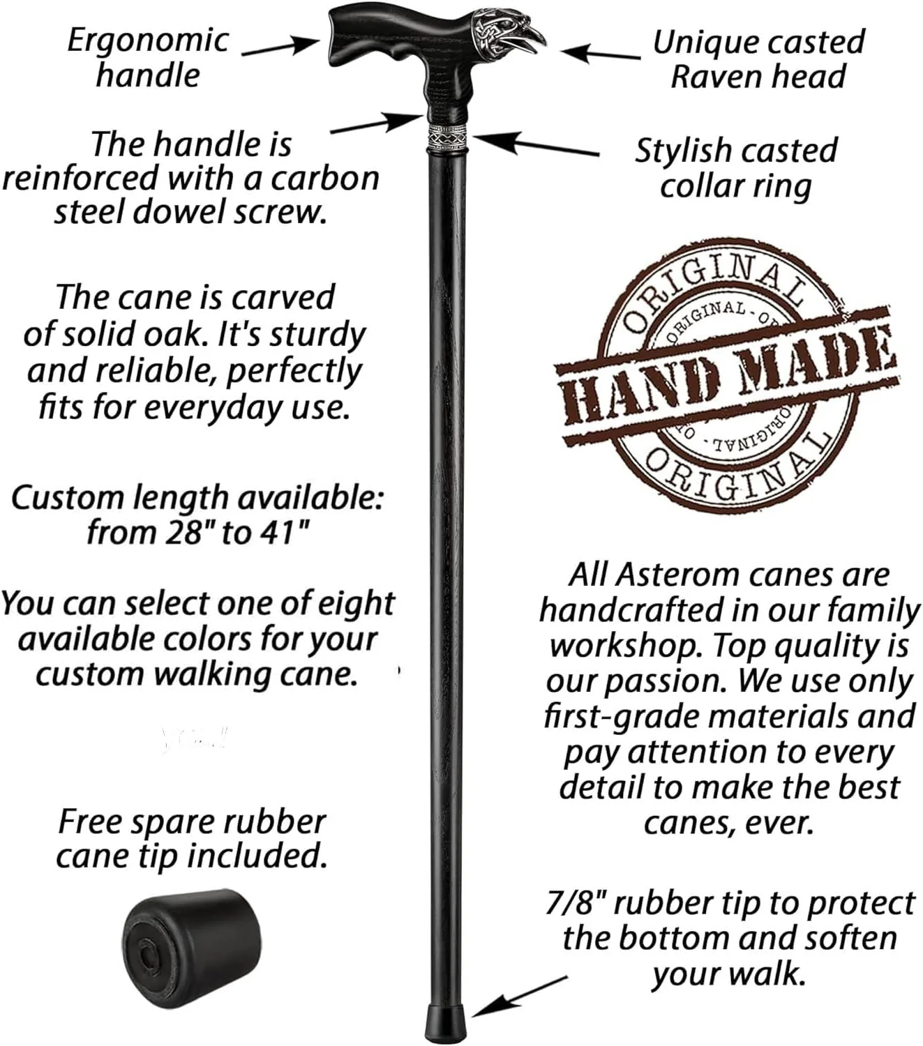 Celtic Raven Cane - Custom Length and Color - Image 7