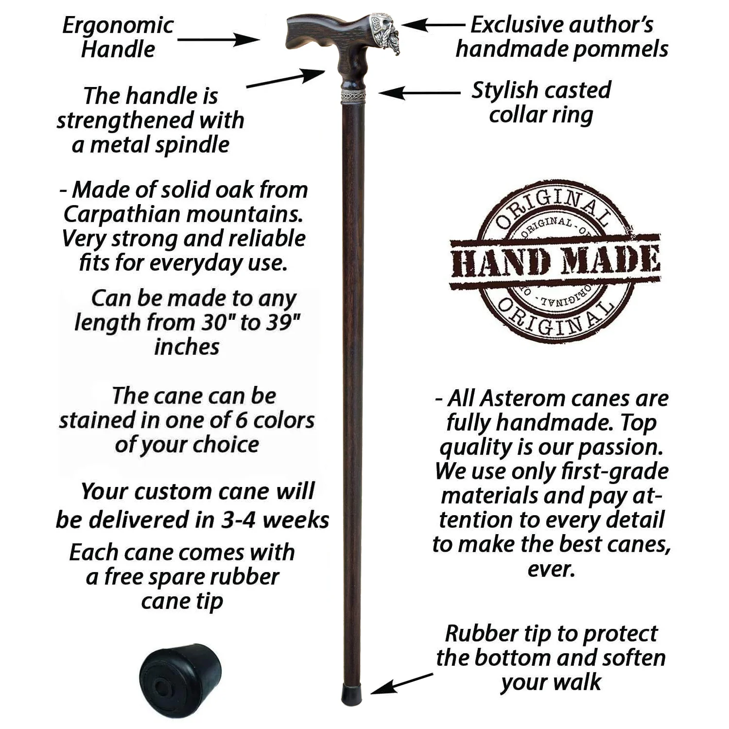Celtic Skull Walking Cane for Men, Cool Canes - Image 6