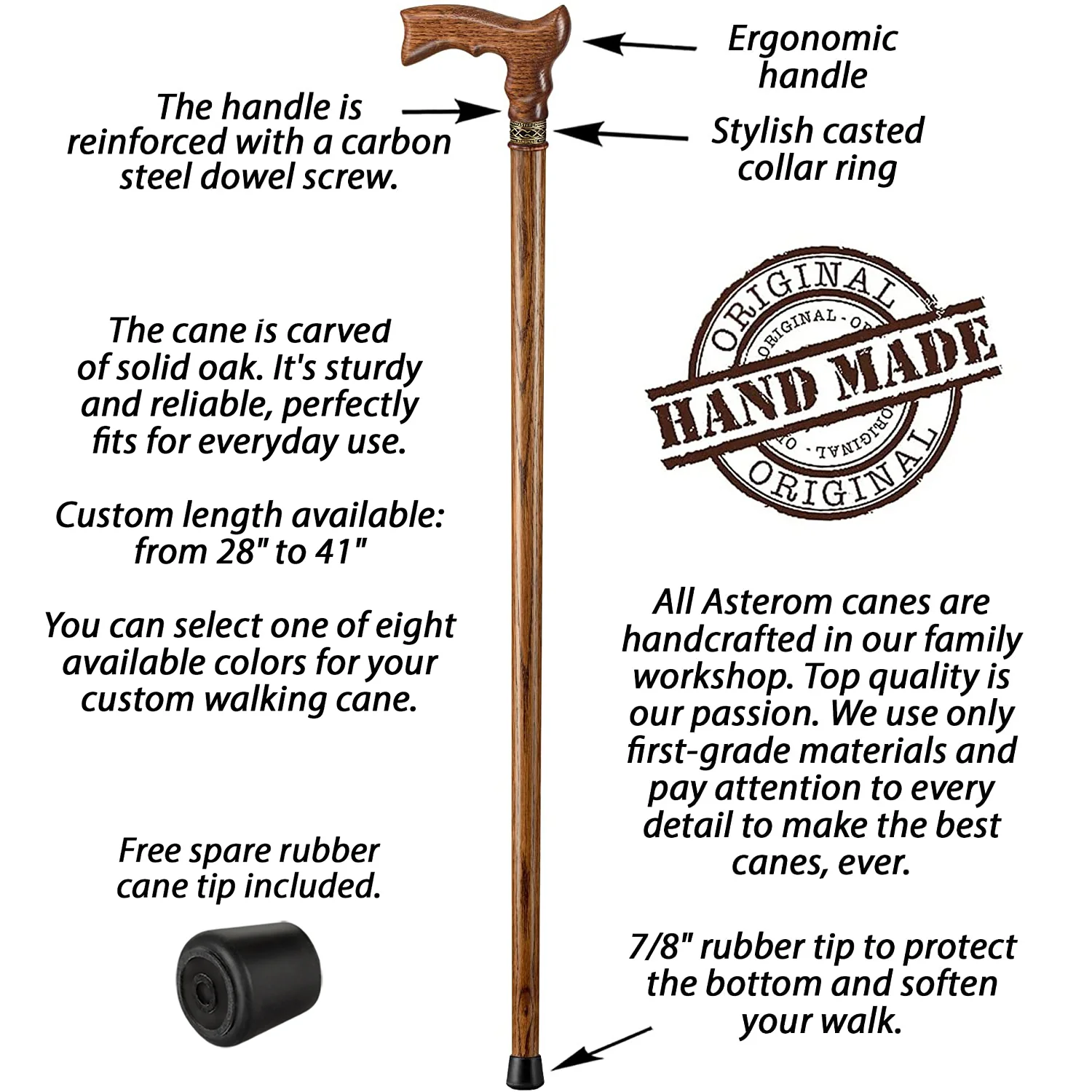 Classic Walking Cane - Custom Length and Color - Image 7