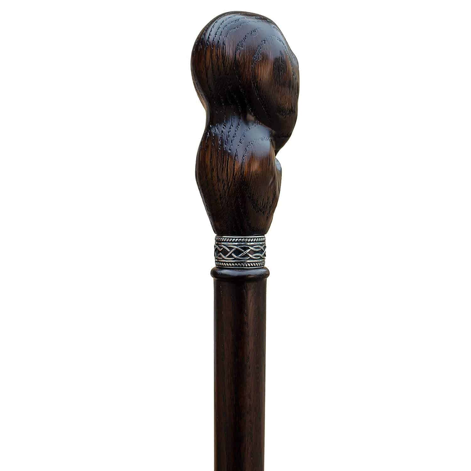 Custom Hooded Skull Walking Cane Sturdy Fully Carved Stick - Image 6