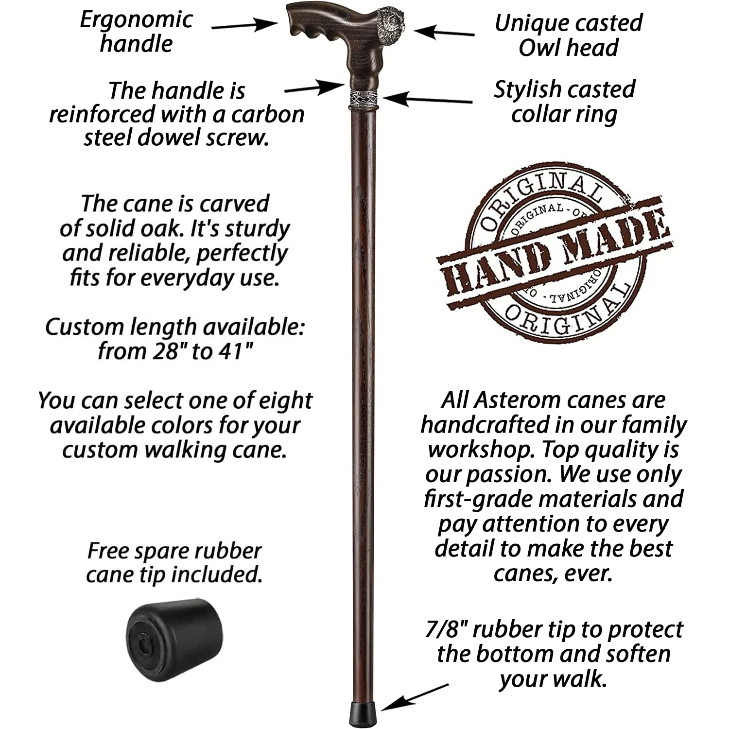 Custom Owl Cane - Cool Wood Walking Cane - Image 8
