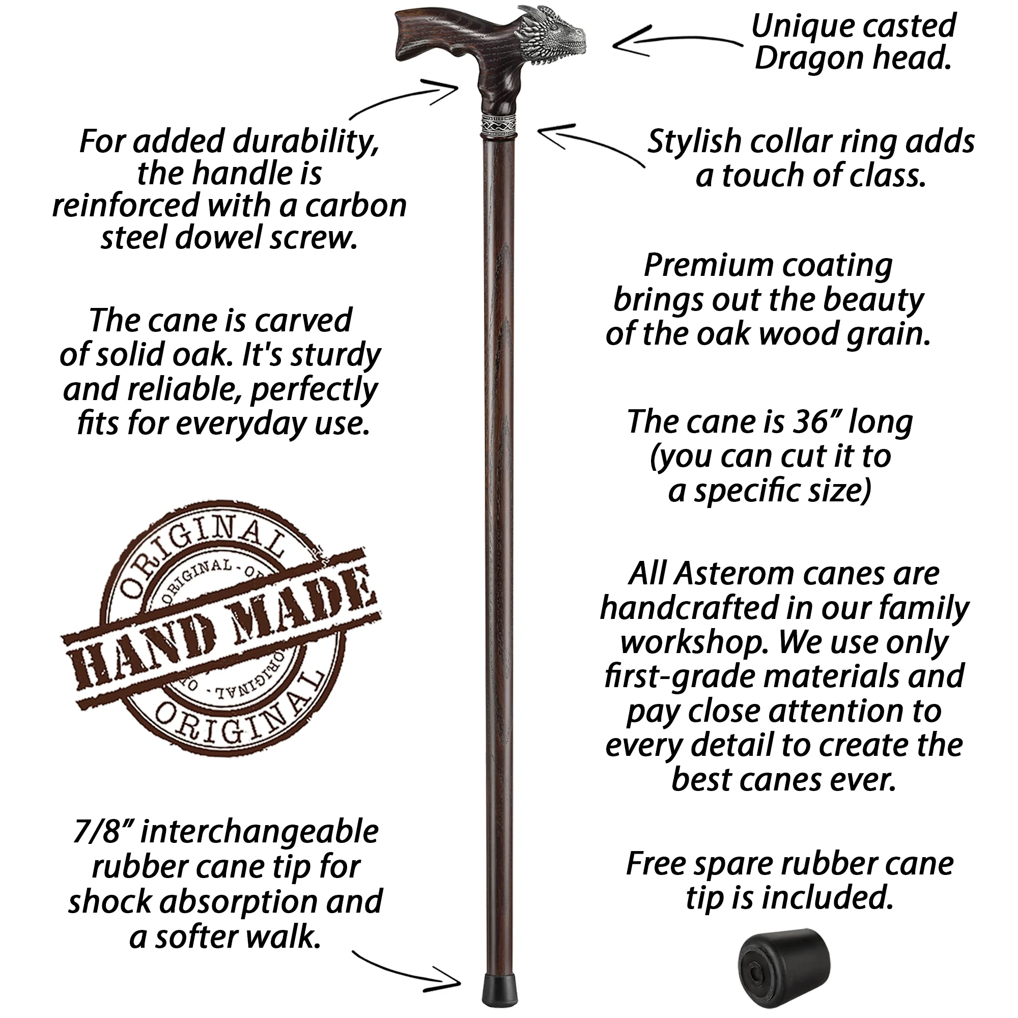 Dragon Walking Cane - Exclusive Handmade Cane - Image 3