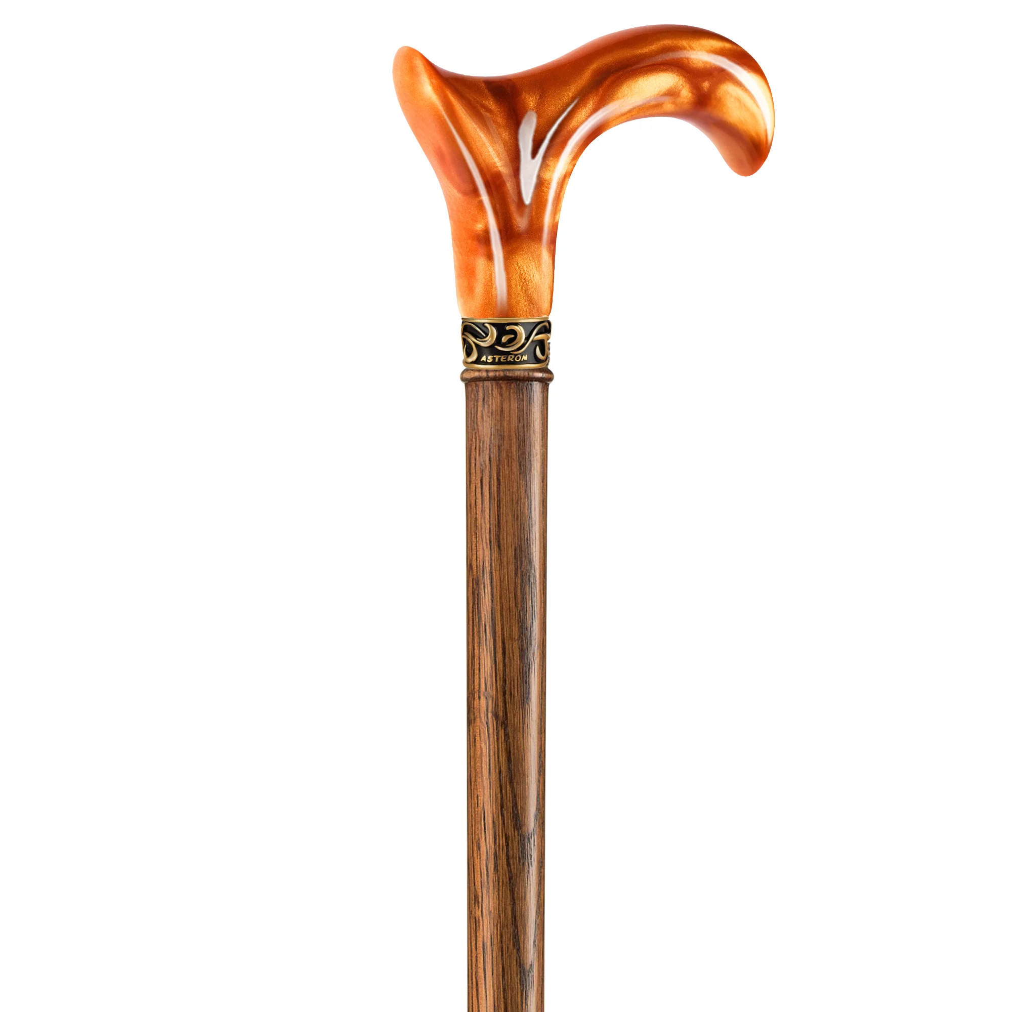 Custom Fancy Cane with Epoxy Handle and Wooden Shaft - Image 2