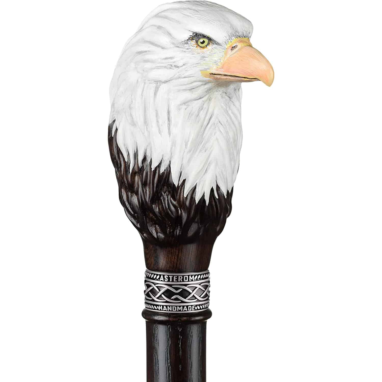 Hand-Painted Bald Eagle Knob Cane- Custom Length - Image 7