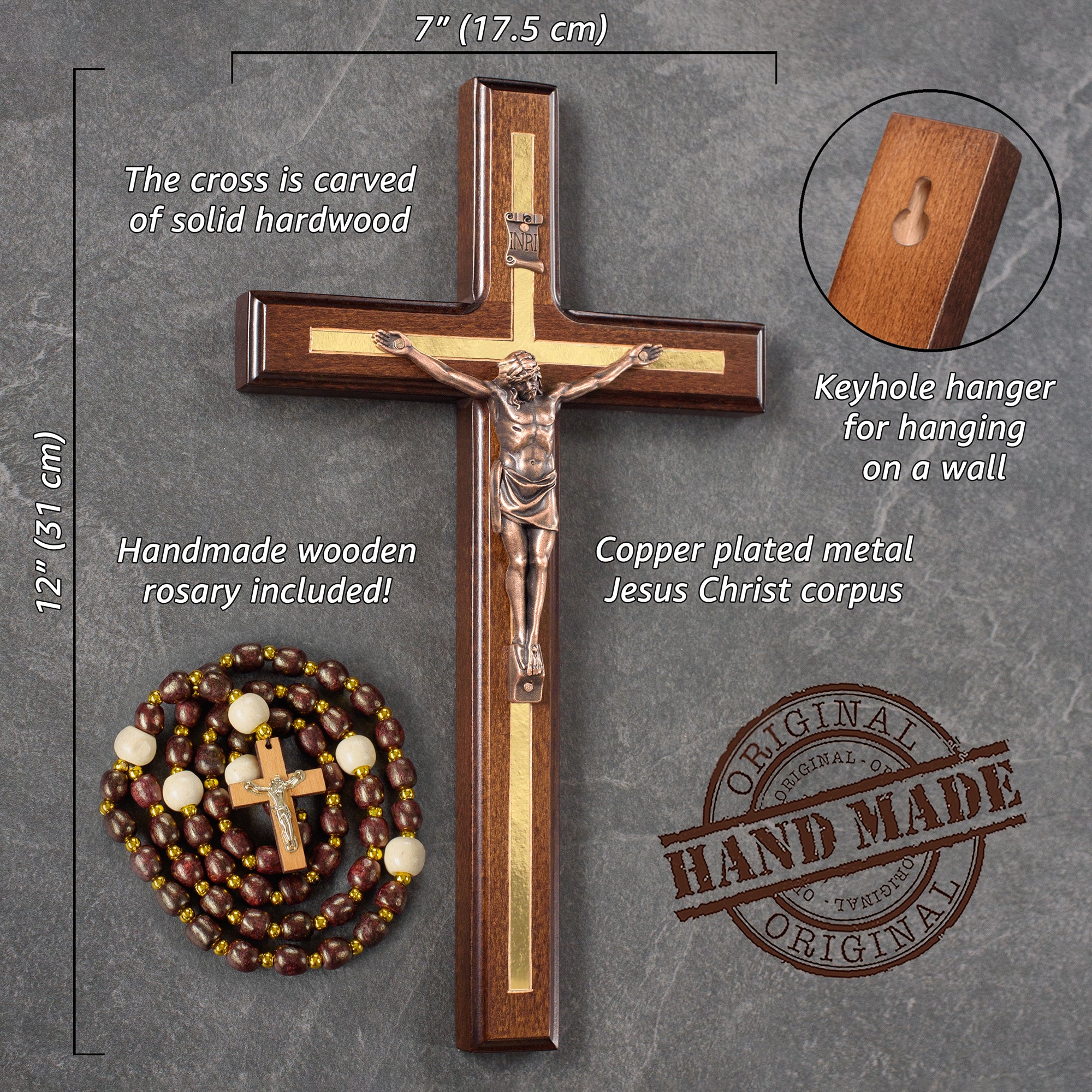 Handmade Crucifix Wall Cross - Image 3