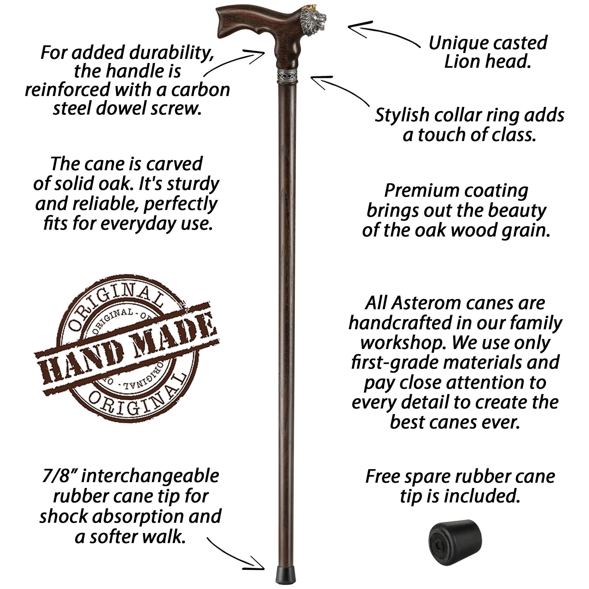Exclusive Lion King Wooden Walking Cane for Men - Image 6