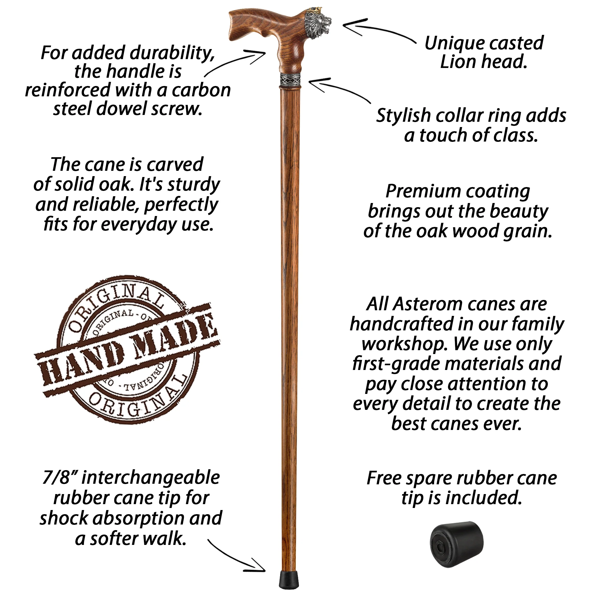 Exclusive Lion King Wooden Walking Cane for Men - Image 14