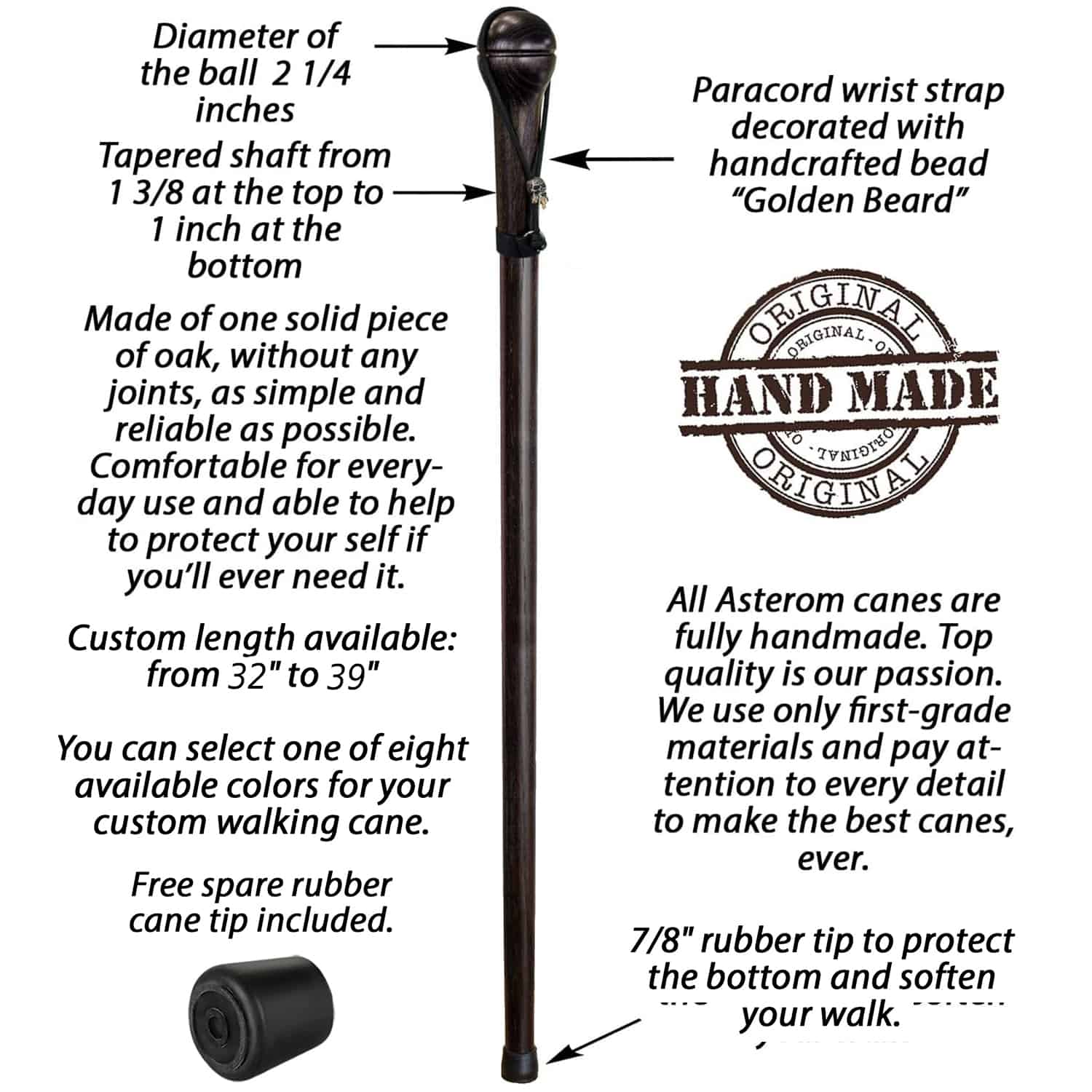 Nutcracker Self Defense Walking Stick - Custom Length & Color - Image 6