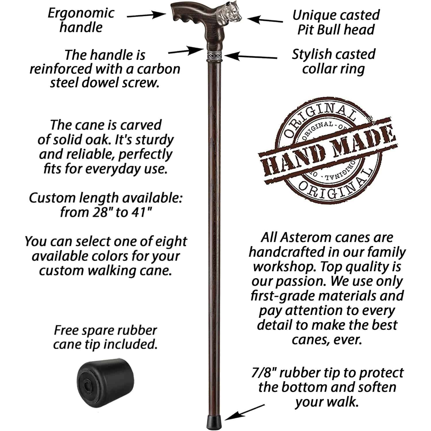 Pit Bull Cane - Custom Length and Color - Image 7