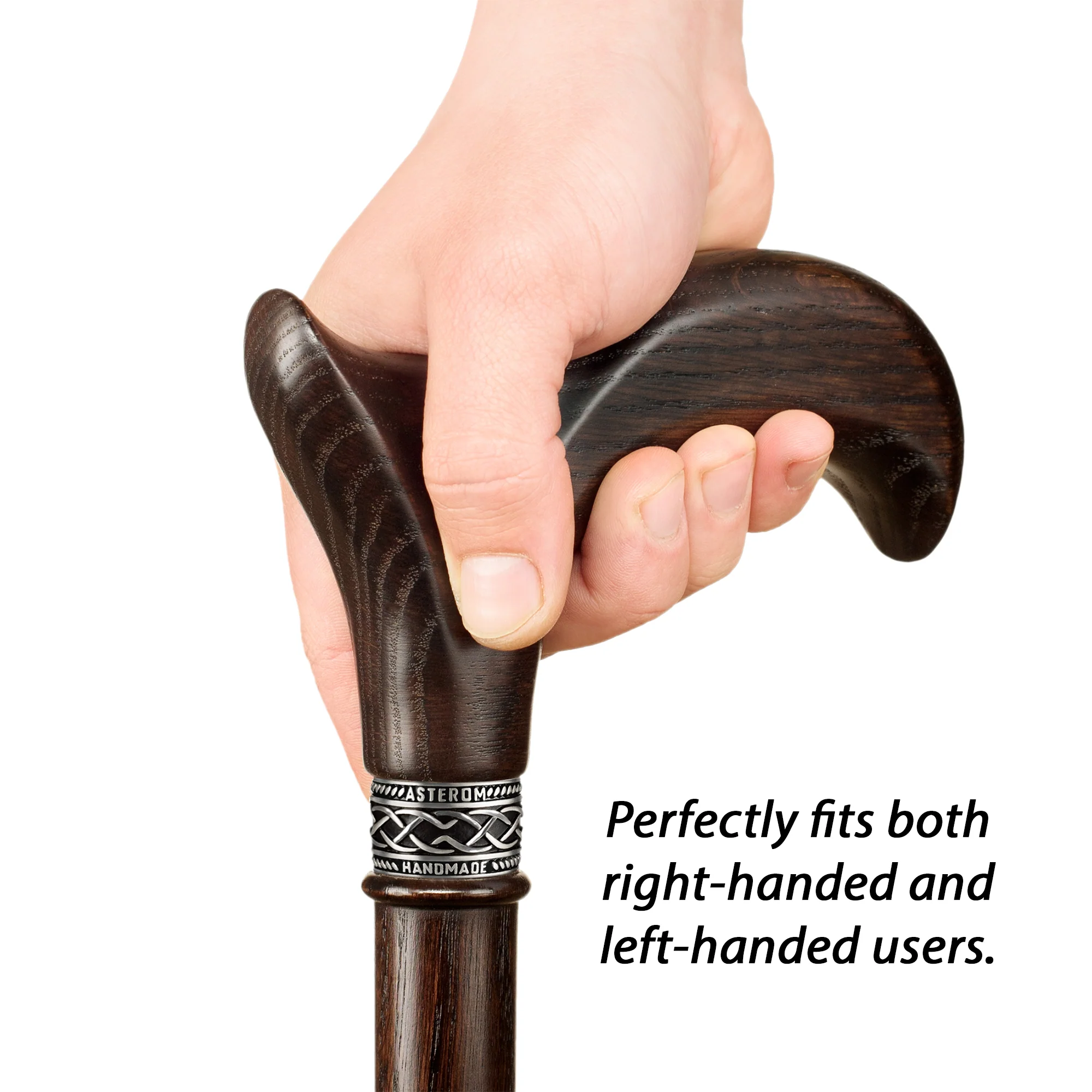 Handmade Ergonomic Wooden Cane for Men and Women - Image 3