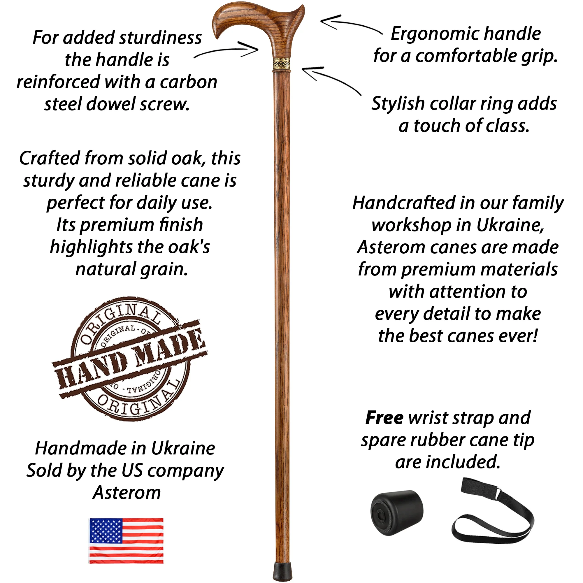 Handmade Ergonomic Wooden Cane for Men and Women - Image 15