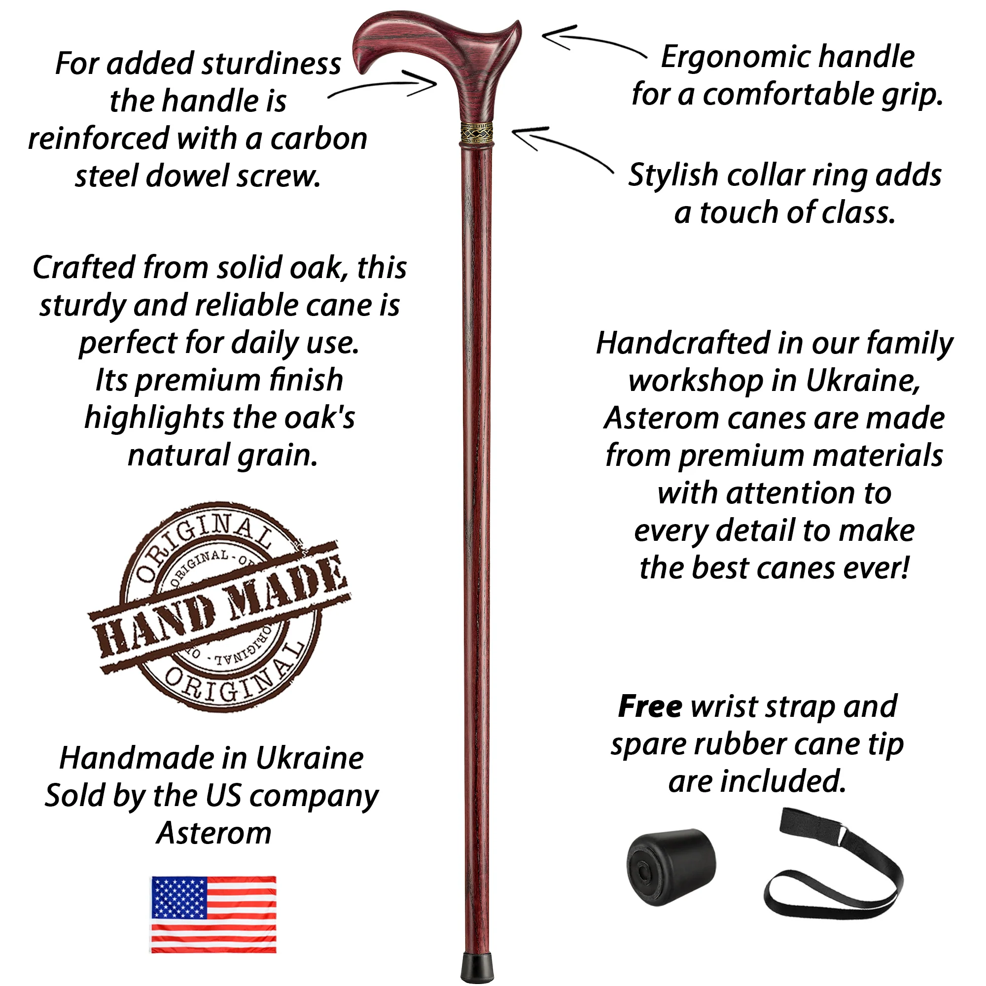 Handmade Ergonomic Wooden Cane for Men and Women - Image 24
