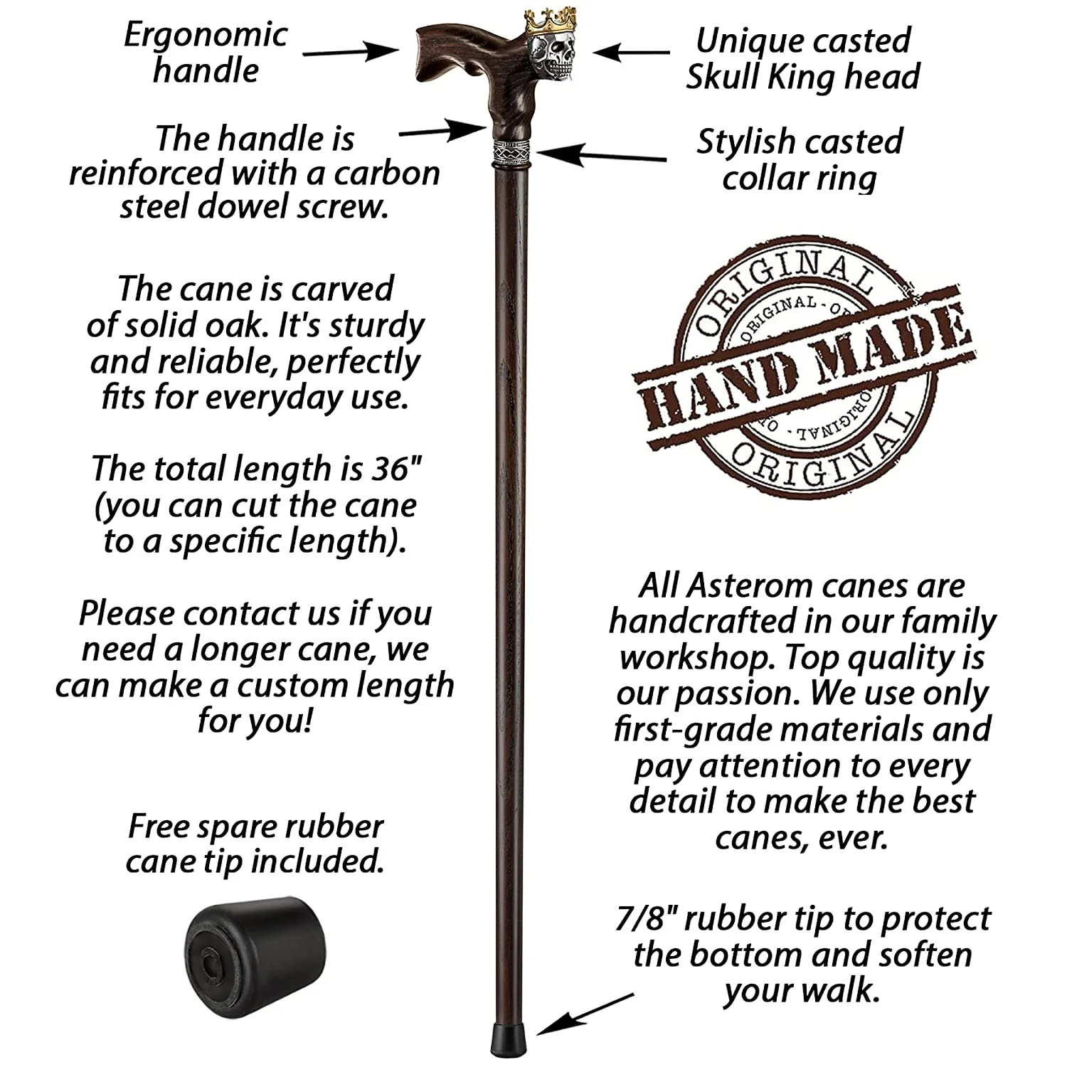 Skull King Walking Cane Unique Design - Image 3