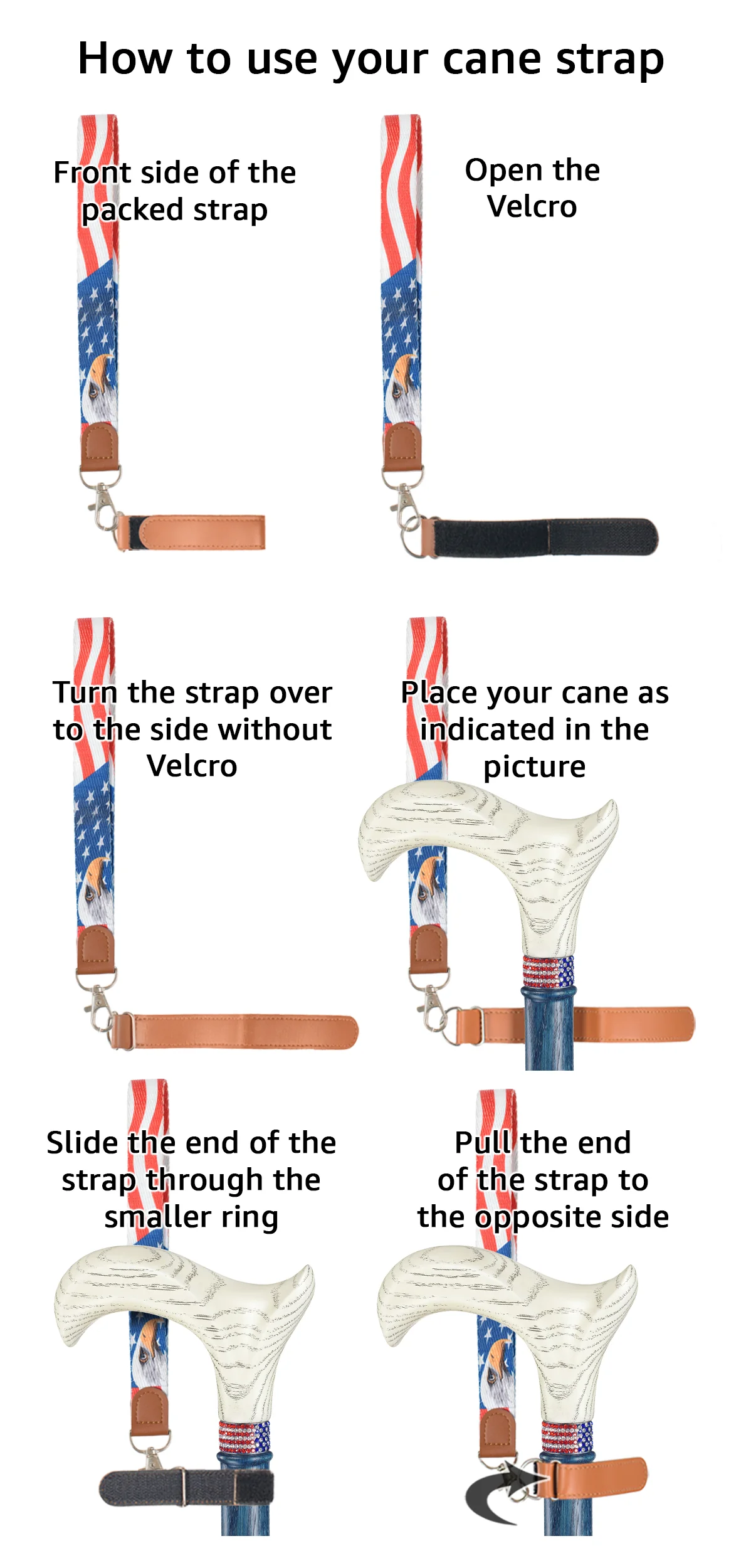 Stars and Stripes - Fashionable Wrist Strap for Walking Sticks - Image 5